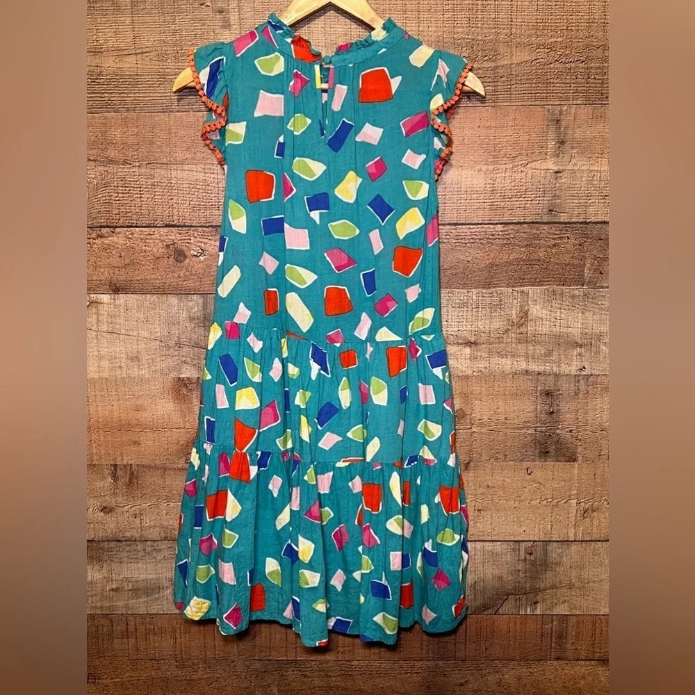 THML Teal Tiered Ruffle Geometric Printed Dress size XS - Picture 2 of 10